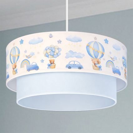 Brilagi - LED vaikų pakabinamas šviestuvas BOBO ant laido 1xE27/60W/230V skersmuo 40 cm kreminė/mėlyna/su meškiukais