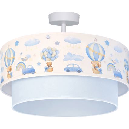 Brilagi - LED vaikiškas paviršinis lubų šviestuvas BOBO 1xE27/60W/230V, skersmuo 40 cm, kreminės arba mėlynos spalvos su meškiukų motyvu