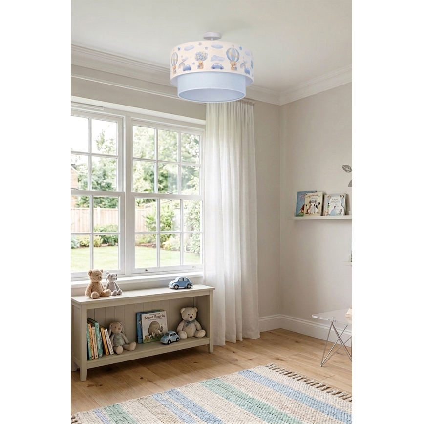 Brilagi - LED vaikiškas paviršinis lubų šviestuvas BOBO 1xE27/60W/230V, skersmuo 40 cm, kreminės arba mėlynos spalvos su meškiukų motyvu
