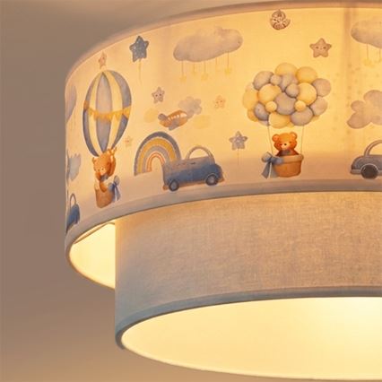 Brilagi - LED vaikiškas paviršinis lubų šviestuvas BOBO 1xE27/60W/230V, skersmuo 40 cm, kreminės arba mėlynos spalvos su meškiukų motyvu