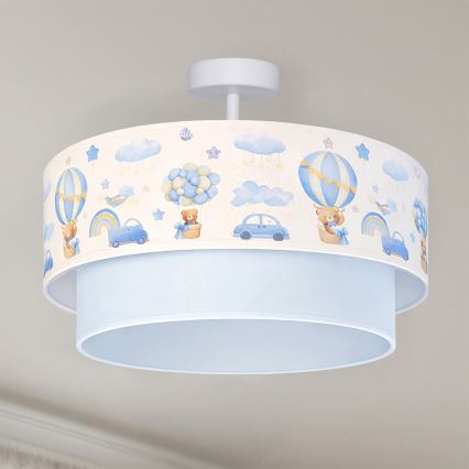 Brilagi - LED vaikiškas paviršinis lubų šviestuvas BOBO 1xE27/60W/230V, skersmuo 40 cm, kreminės arba mėlynos spalvos su meškiukų motyvu