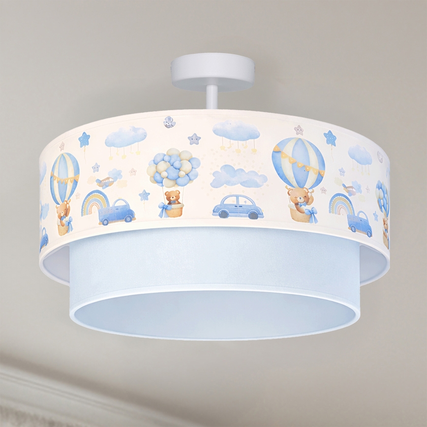 Brilagi - LED vaikiškas paviršinis lubų šviestuvas BOBO 1xE27/60W/230V, skersmuo 40 cm, kreminės arba mėlynos spalvos su meškiukų motyvu