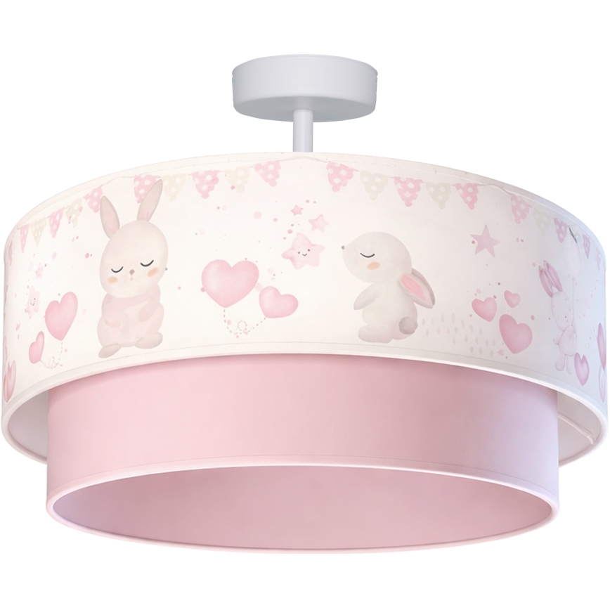 Brilagi - LED vaikiškas prigludęs lubinis šviestuvas BOBO 1xE27/60W/230V skersmuo 40 cm kreminė/rožinė/triušiukai