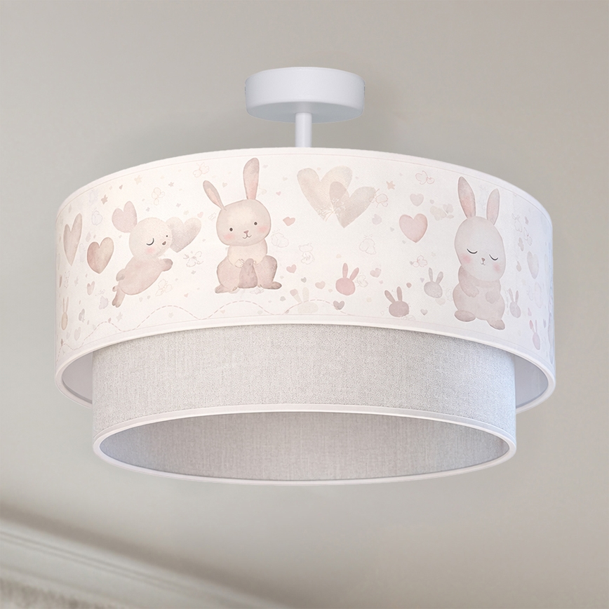 Brilagi-LED Vaikiškas prigludęs šviestuvas BOBO 1xE27/60W/230V skersmuo 40 cm kreminė/pilka/karališka mėlyna
