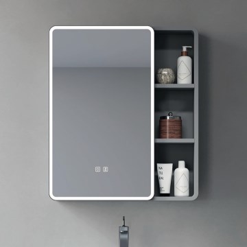 BRILAGI - LED veidrodinė vonios spintelė su apšvietimu NOTO SINGLE 60x65 cm