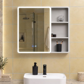 BRILAGI - LED veidrodinė vonios spintelė su apšvietimu NOTO SINGLE 77x65 cm