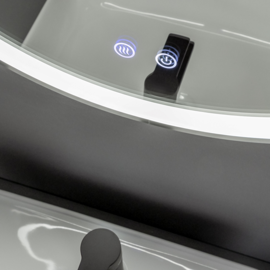 Brilagi - LED reguliuojamas vonios šildomas veidrodis su apšvietimu ALU PRO LED/18W/230V Ø 60 cm 3000/4000/6500K IP44 matinis chromas CRI 90