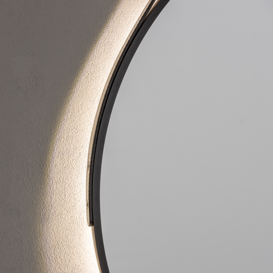 Brilagi - VERESE LED vonios veidrodis LED/19W/230V, skersmuo 60 cm, juodas, IP44, CRI 90, dimeriuojamas + CCT