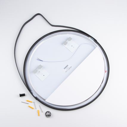 Brilagi - VERESE LED vonios veidrodis LED/19W/230V, skersmuo 60 cm, juodas, IP44, CRI 90, dimeriuojamas + CCT