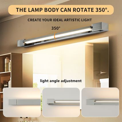 Brilagi - LED vonios veidrodžio apšvietimas AQUA LINE LED/18W/230V 60 cm IP44 blizgus chromas CRI 90