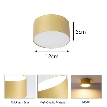 BRILAGI - LED vonios kambario lubinis šviestuvas FORIS LED/14W/230V skersmuo 12 cm auksinis IP44