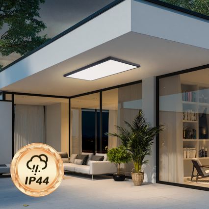 Brilagi - LED vonios kambario lubinis šviestuvas FRAME LED/96W/230V 120x60 cm 3000/4000/6000K IP44 juodas