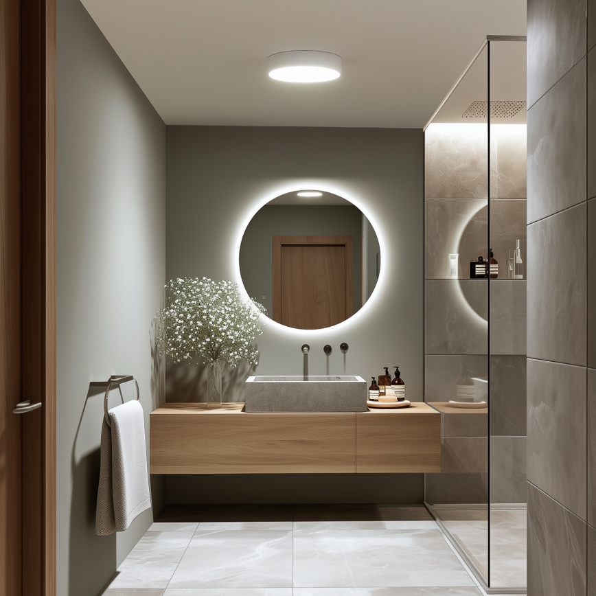 Brilagi - vonios kambario LED lubinis šviestuvas POOL LED/24W/230V 3000/4000/5500K, Ø 30 cm, IP54, balta
