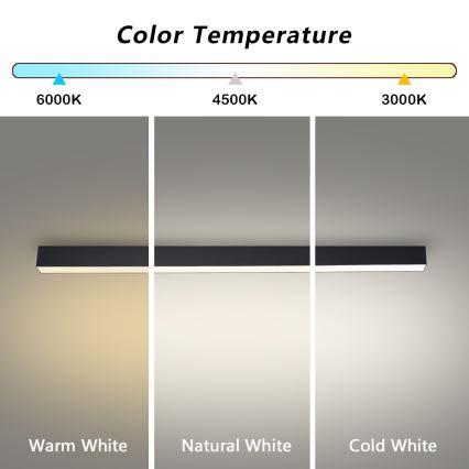 Brilagi - LED vonios kambario lubinis šviestuvas SLEEKLINE LED/40W/230V 3000/4500/6000K juodas IP44