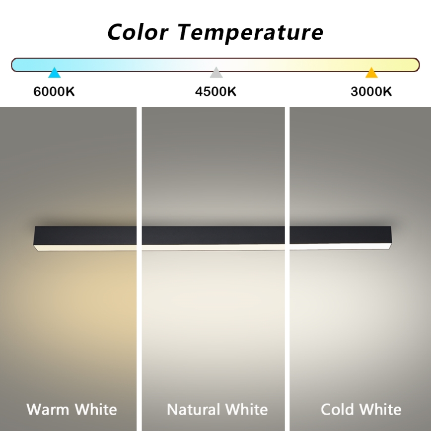 Brilagi - LED vonios kambario lubinis šviestuvas SLEEKLINE LED/40W/230V 3000/4500/6000K juodas IP44