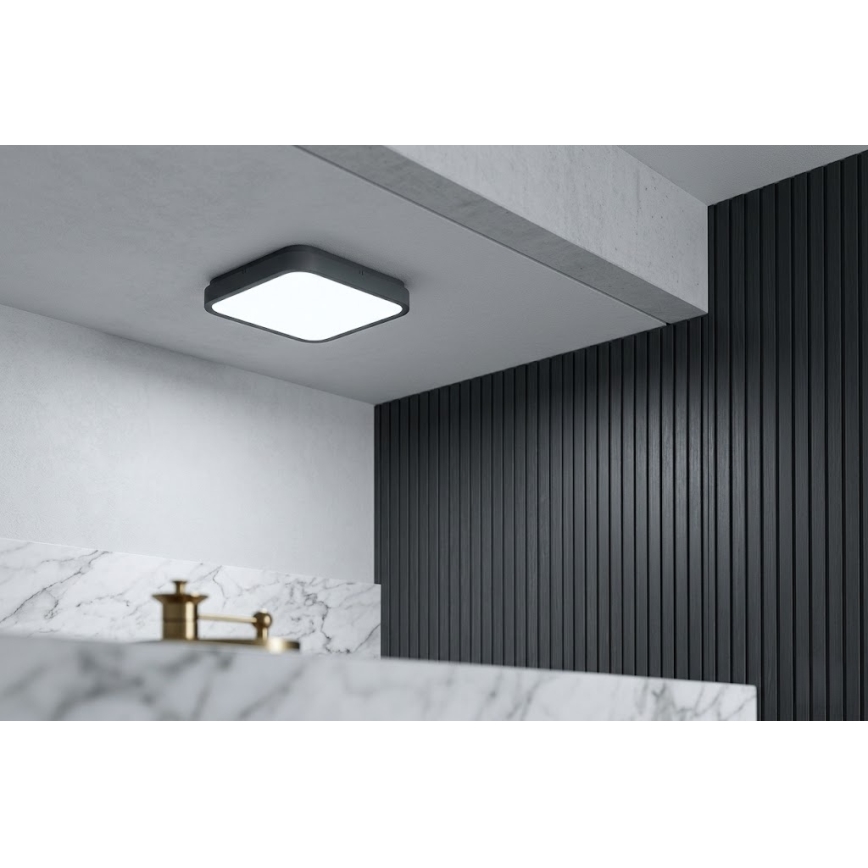 BRILAGI - LED vonios kambario lubinis šviestuvas ZENNA LED/24W/230V 34,5x34,5 cm IP44 antracitas
