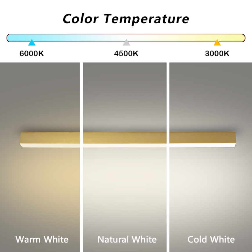 Brilagi - LED vonios kambario lubinis šviestuvas SLEEKLINE LED/40W/230V 3000/4500/6000K auksinis IP44