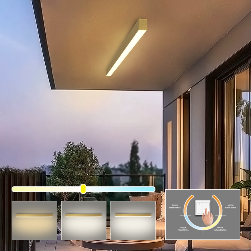 Brilagi - LED vonios kambario lubinis šviestuvas SLEEKLINE LED/40W/230V 3000/4500/6000K auksinis IP44