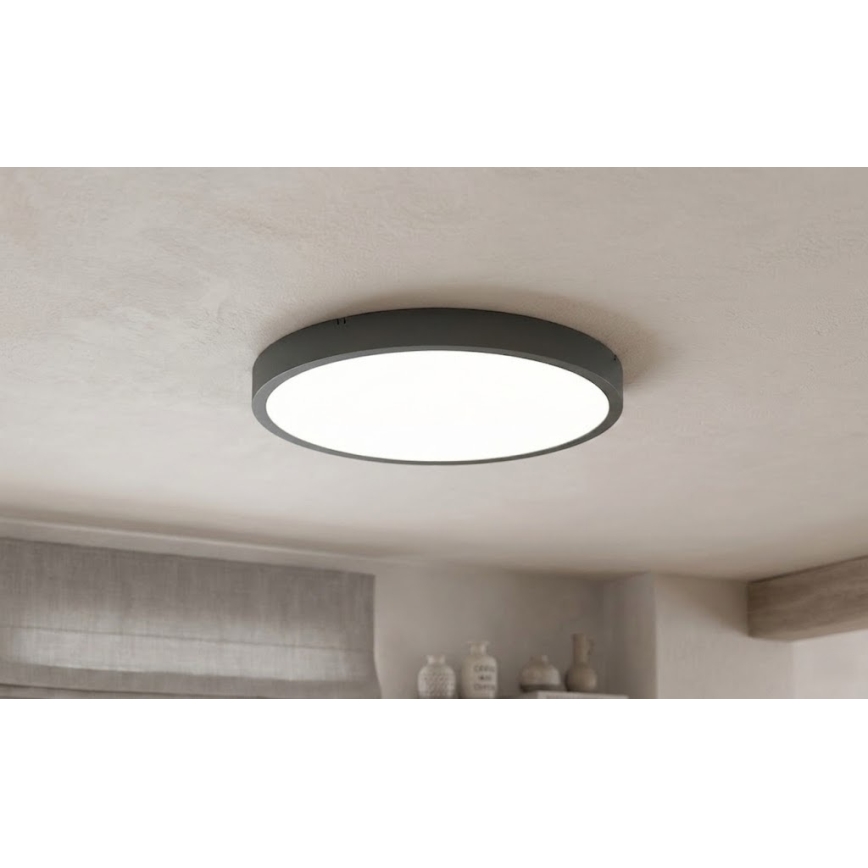 BRILAGI - LED vonios lubinis šviestuvas su jutikliu ZENNA LED/24W/230V Ø 35 cm IP44 antracitas + nuotolinis valdymas