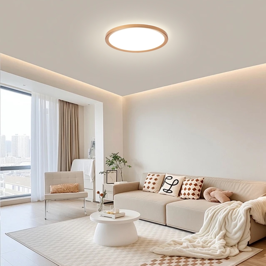 Brilagi - LED vonios kambario lubinis šviestuvas ULTRA SLIM LED/24W/230V Ø 42 cm rožinio aukso IP54