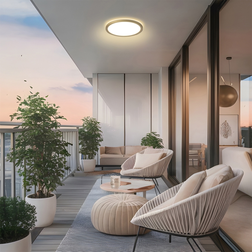 Brilagi - LED vonios kambario lubinis šviestuvas ULTRA SLIM LED/12W/230V skersmuo 22,5 cm auksinis IP54