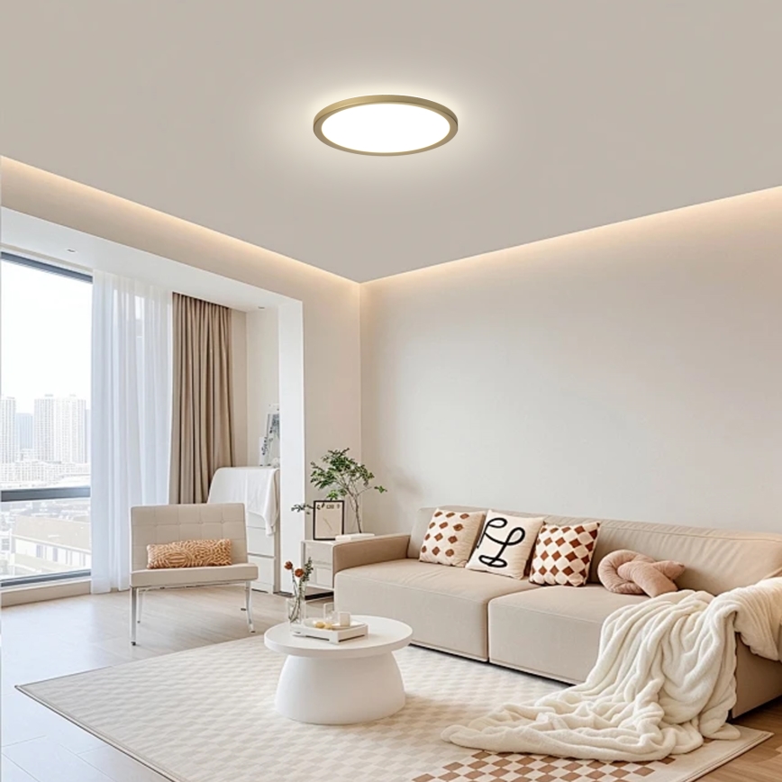 Brilagi - LED vonios kambario lubinis šviestuvas ULTRA SLIM LED/12W/230V skersmuo 22,5 cm auksinis IP54