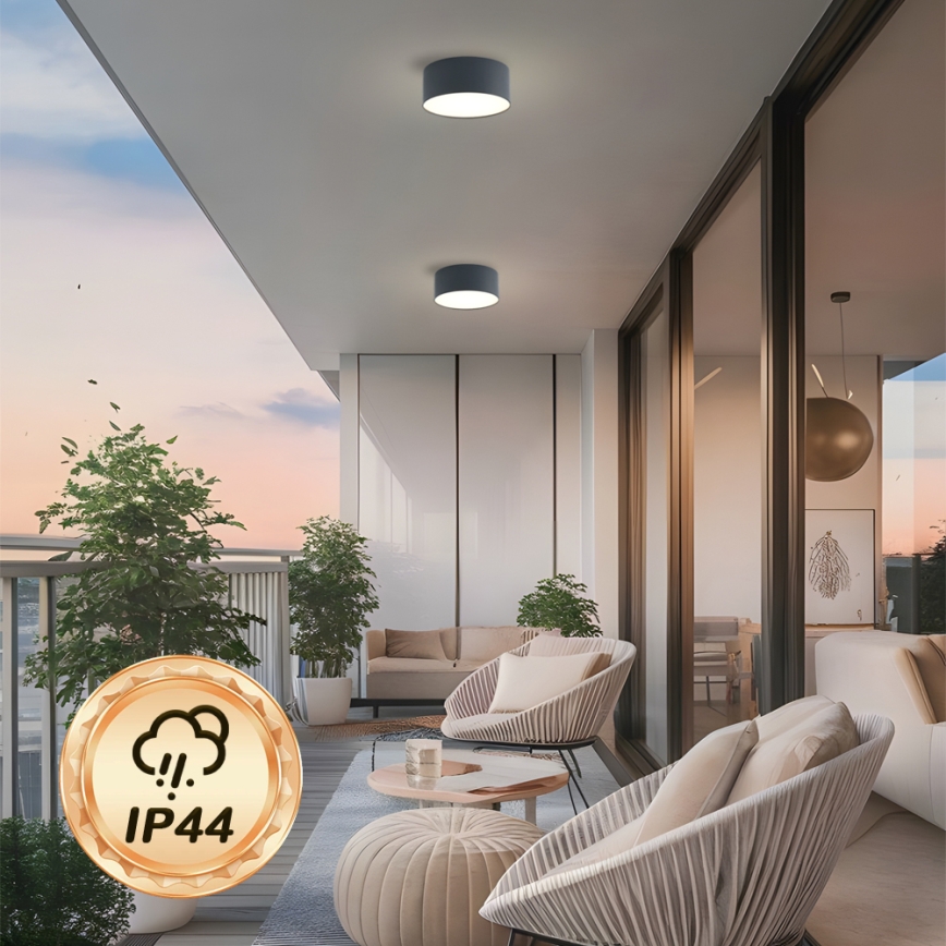 Brilagi - LED vonios kambario lubinis šviestuvas FORIS LED/20W/230V skersm. 15 cm antracitas IP44