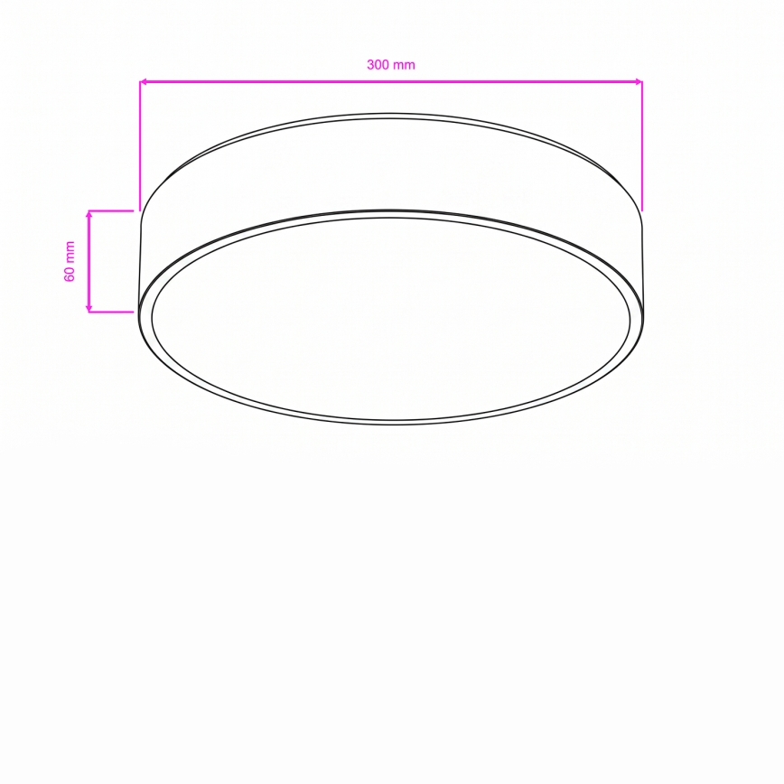 Brilagi - LED vonios kambario lubinis šviestuvas POOL LED/24W/230V 3000/4000/5500K, skersmuo 30 cm, IP54, matinio chromo apdaila
