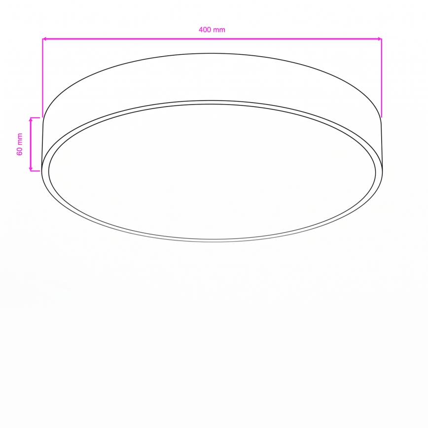 Brilagi - LED vonios kambario lubinis šviestuvas POOL LED/36W/230V 3000/4000/5500K skersmuo 40 cm IP54 juodas