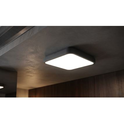BRILAGI - LED vonios lubų šviestuvas su jutikliu ZENNA LED/24W/230V 34,5x34,5 cm IP44 antracitas + nuotolinis valdymas