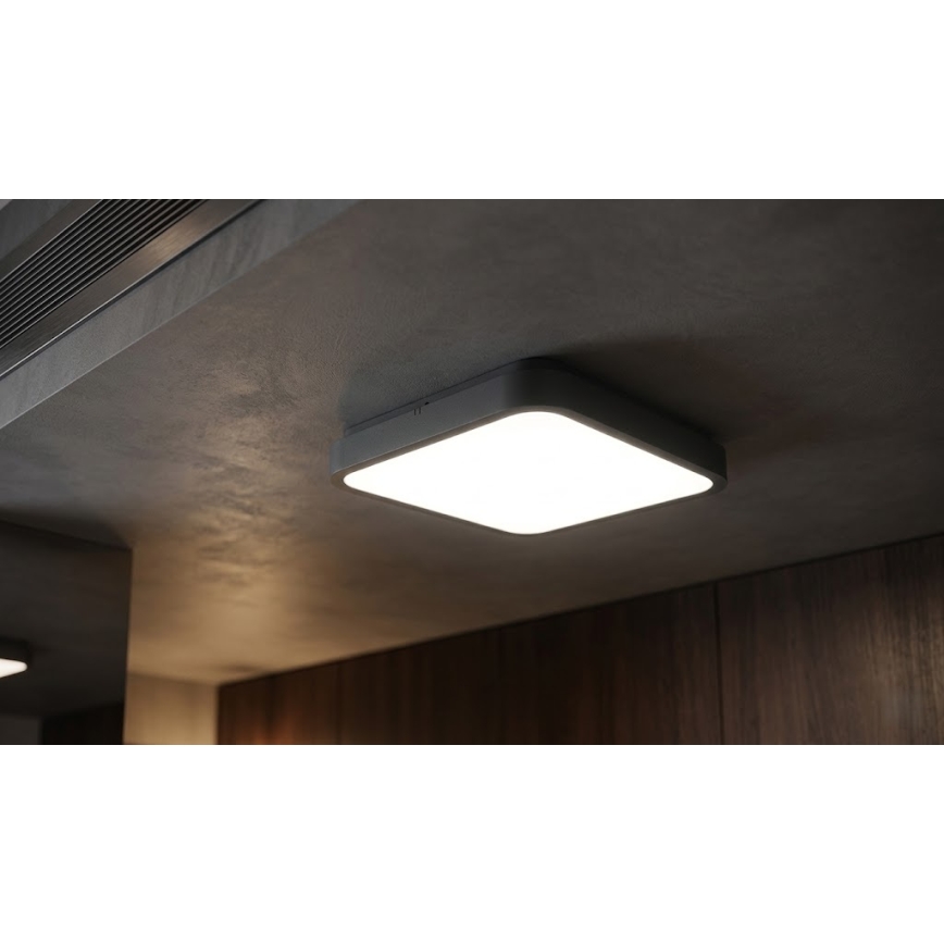 BRILAGI - LED vonios lubų šviestuvas su jutikliu ZENNA LED/24W/230V 34,5x34,5 cm IP44 antracitas + nuotolinis valdymas