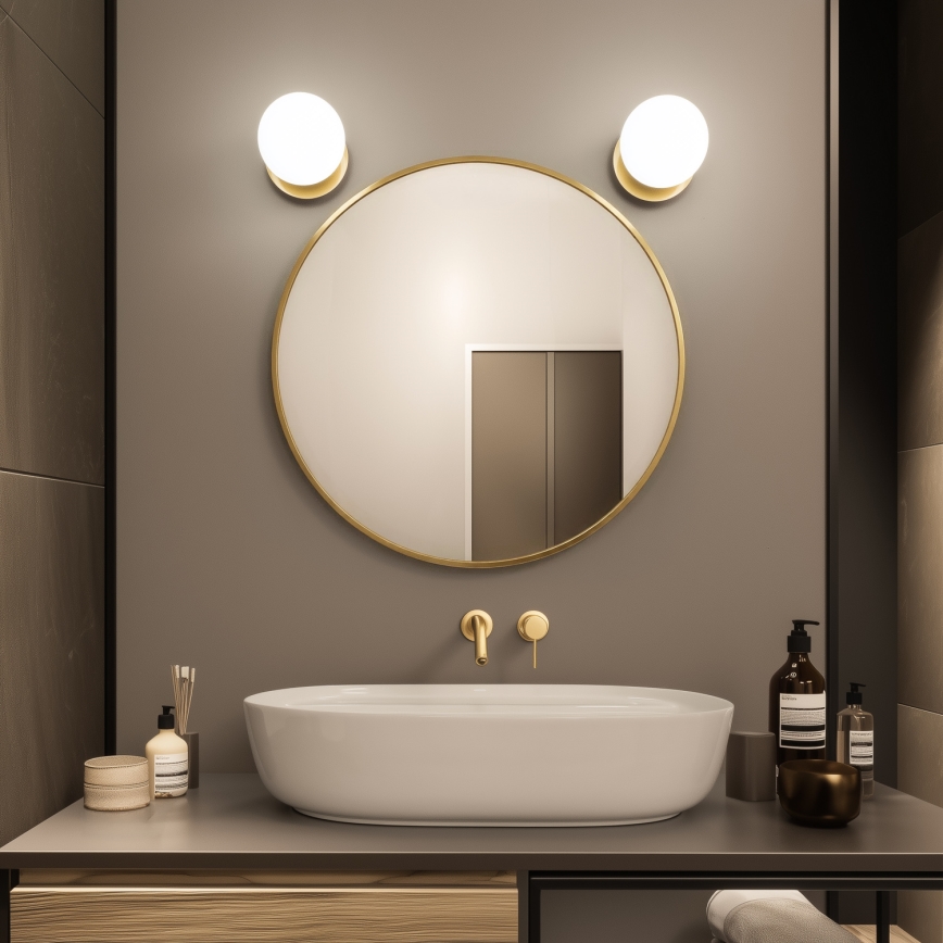 Brilagi - LED vonios sieninis šviestuvas BALL LED/6W/230V 3000/4000/6500K IP44 aukso spalvos