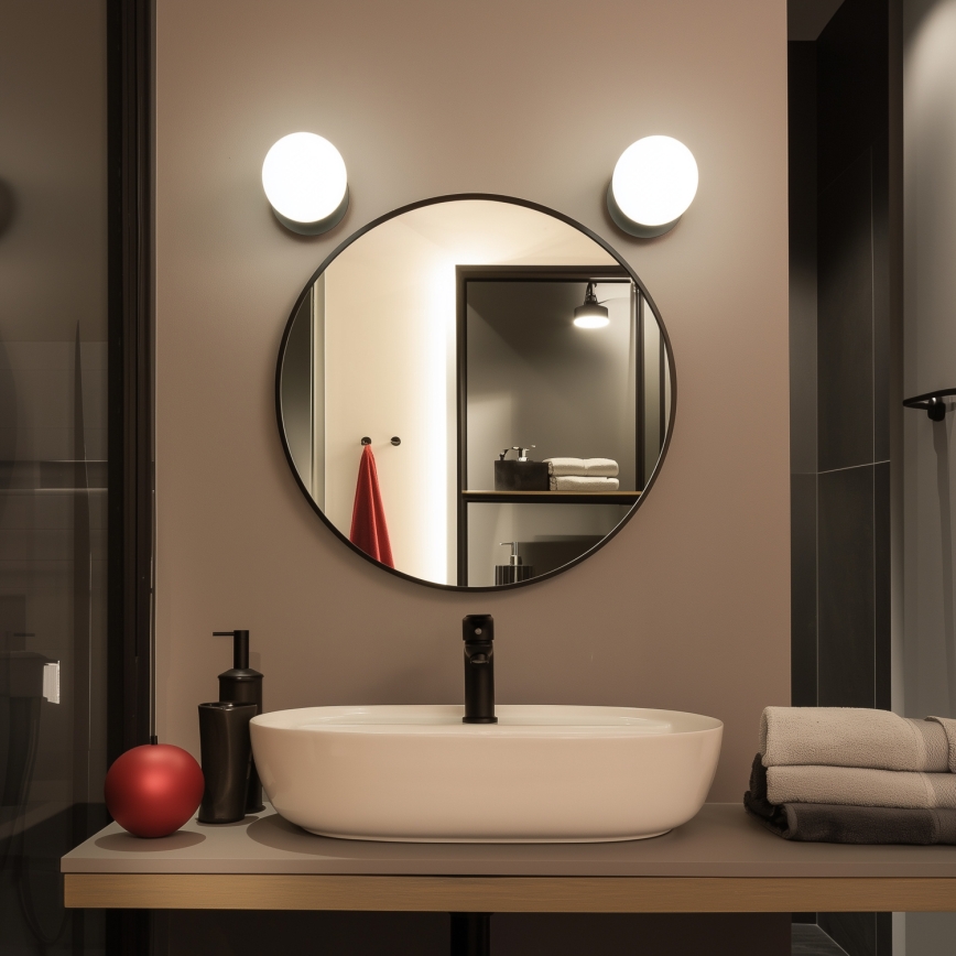 Brilagi - LED vonios sieninis šviestuvas BALL LED/6W/230V 3000/4000/6500K IP44 juodas