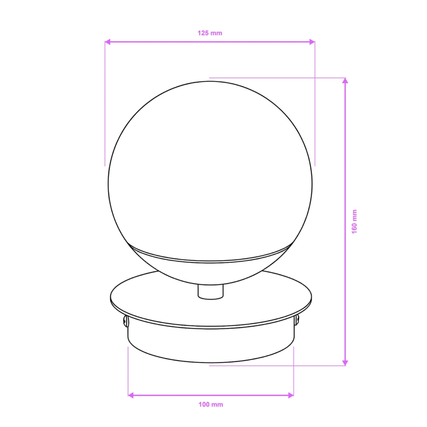 Brilagi - LED vonios sieninis šviestuvas BALL LED/6W/230V 3000/4000/6500K IP44 juodas