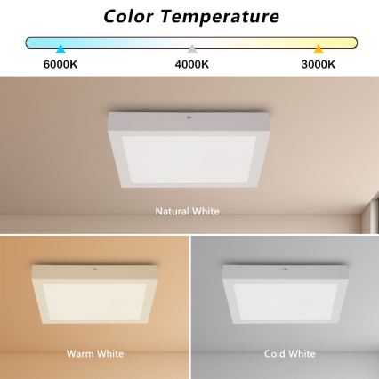 Brilagi - LED lubinis vonios šviestuvas FRAME LED/24W/230V 30x30 cm 3000/4000/6000K IP44 balta