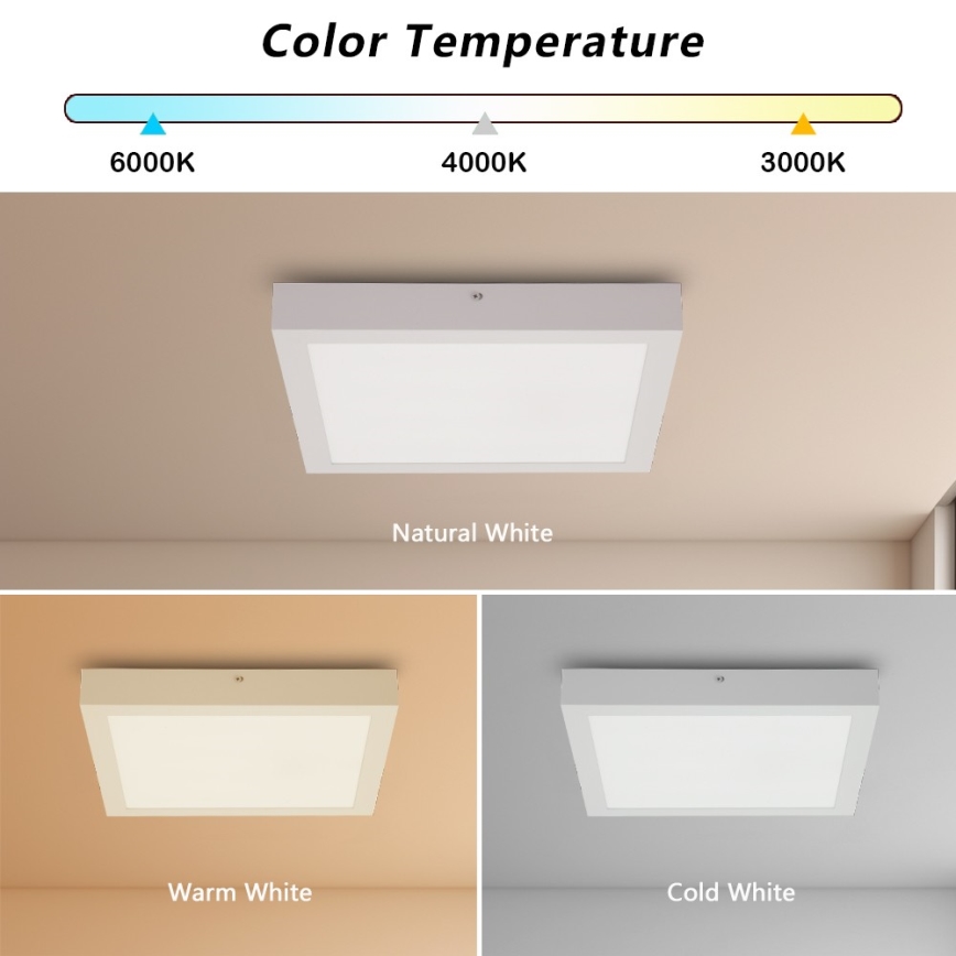 Brilagi - LED lubinis vonios šviestuvas FRAME LED/24W/230V 30x30 cm 3000/4000/6000K IP44 balta