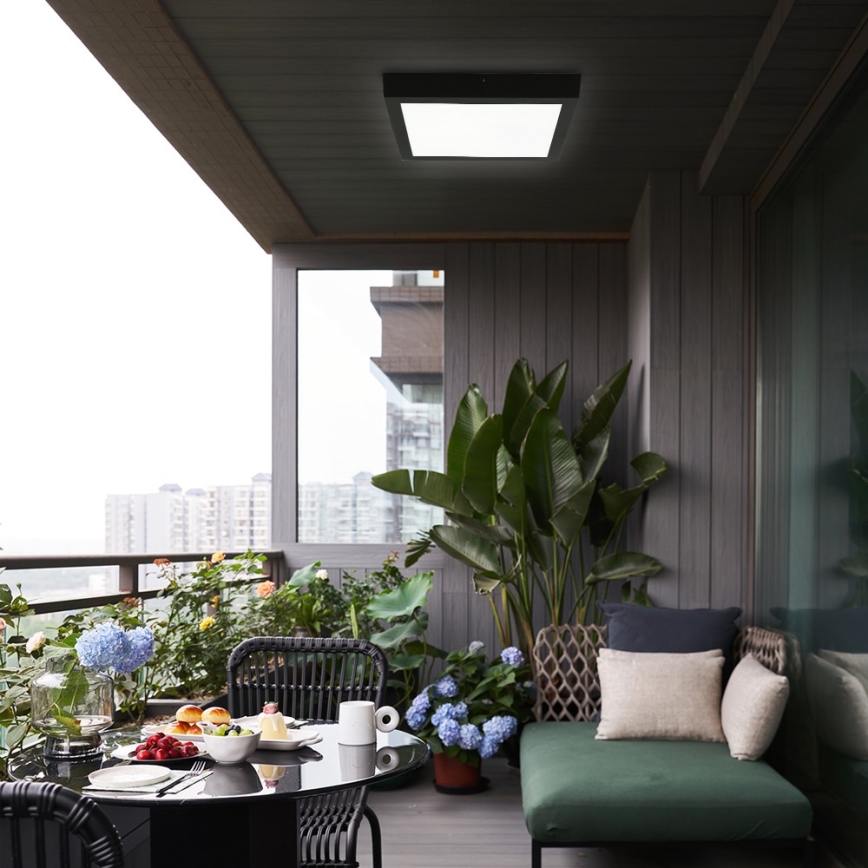 Brilagi - LED lubinis vonios šviestuvas FRAME LED/24W/230V 30x30 cm 3000/4000/6000K IP44 juoda