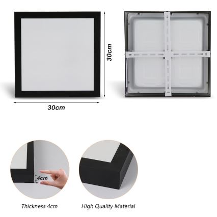 Brilagi - LED lubinis vonios šviestuvas FRAME LED/24W/230V 3000/4000/6000K IP44 juoda