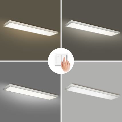 Brilagi - LED vonios kambario lubinis šviestuvas FRAME LED/50W/230V 3000/4000/6000K 120x30 cm IP44 sidabrinis