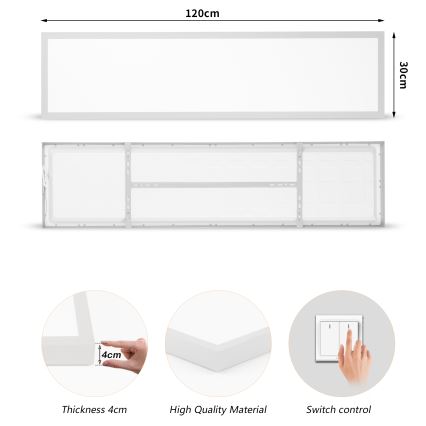 Brilagi - LED vonios kambario lubinis šviestuvas FRAME LED/50W/230V 3000/4000/6000K 120x30 cm IP44 sidabrinis