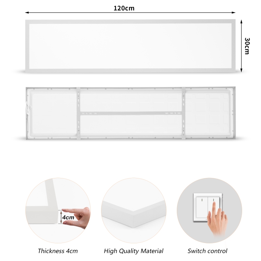 Brilagi - LED vonios kambario lubinis šviestuvas FRAME LED/50W/230V 3000/4000/6000K 120x30 cm IP44 sidabrinis