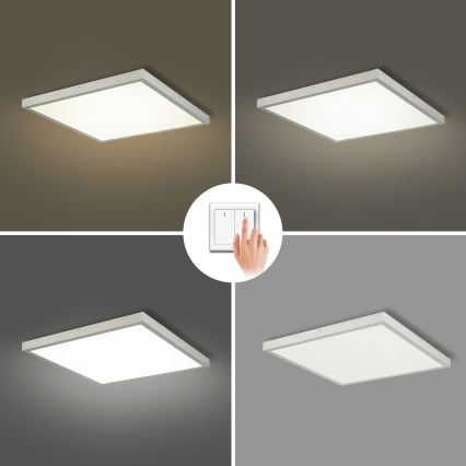 Brilagi - LED vonios lubų šviestuvas FRAME LED/50W/230V 3000/4000/6000K 60x60 cm IP44 sidabrinis