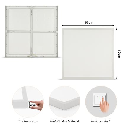 Brilagi - LED vonios lubų šviestuvas FRAME LED/50W/230V 3000/4000/6000K 60x60 cm IP44 sidabrinis
