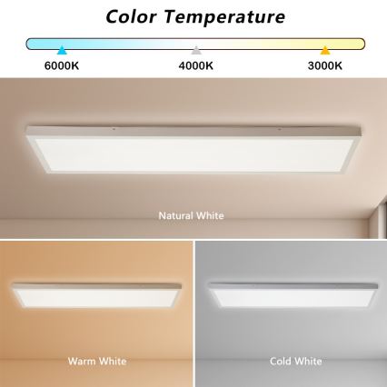 Brilagi - LED lubinis vonios šviestuvas FRAME LED/50W/230V 30x120 cm 3000/4000/6000K IP44 balta