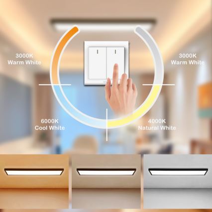 Brilagi - LED vonios kambario lubinis šviestuvas FRAME LED/50W/230V 120x30 cm 3000/4000/6000K IP44 juodas