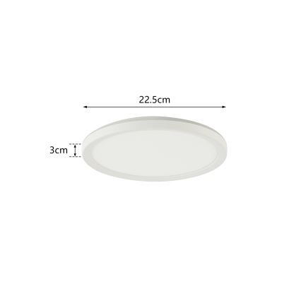 Brilagi - LED lubinis vonios šviestuvas ULTRA SLIM LED/12W/230V diametras 22,5 cm balta IP54