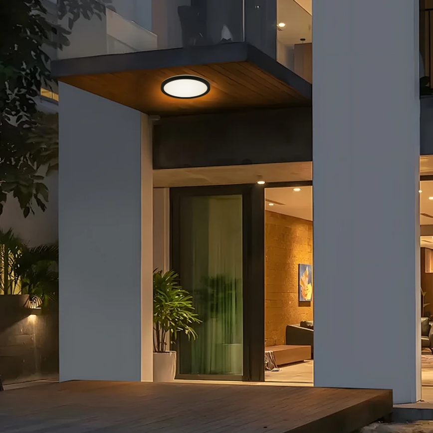 Brilagi - LED lubinis vonios šviestuvas ULTRA SLIM LED/12W/230V diametras 22,5 cm juoda IP54