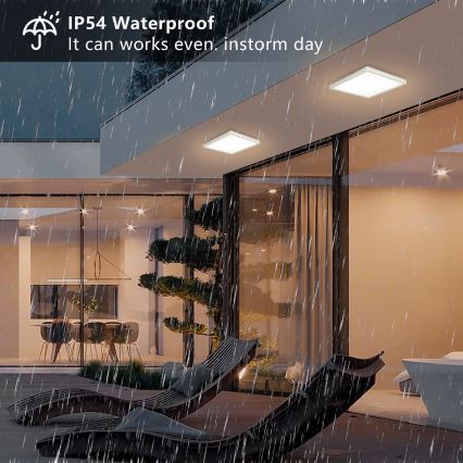 Brilagi - LED lubinis vonios šviestuvas ULTRA SLIM LED/18W/230V 30x30 cm balta IP54