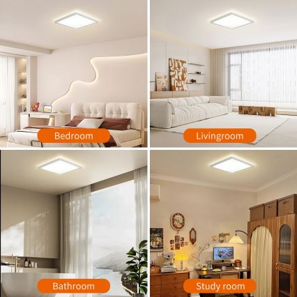 Brilagi - LED lubinis vonios šviestuvas ULTRA SLIM LED/18W/230V 30x30 cm balta IP54