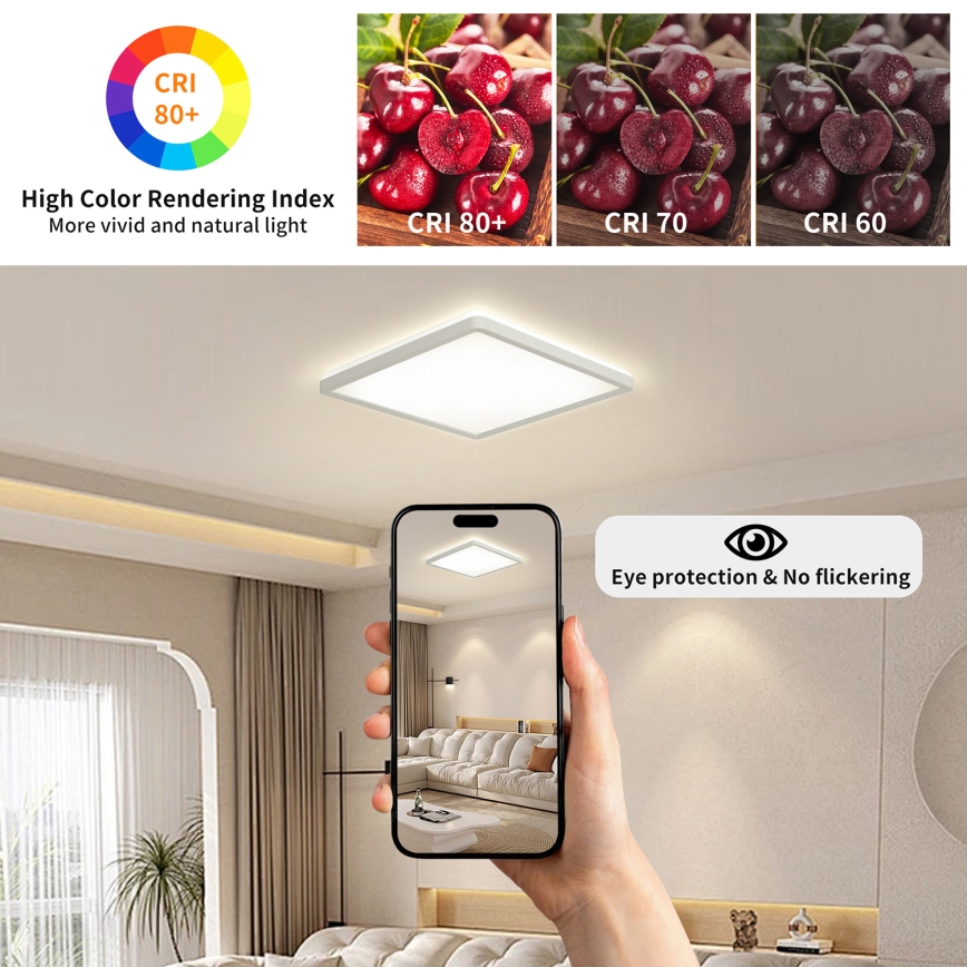 Brilagi - LED lubinis vonios šviestuvas ULTRA SLIM LED/18W/230V 30x30 cm balta IP54